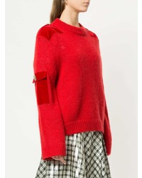 Mother of Pearl Embellished Contrast Patch Sweater