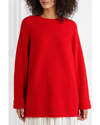 REDVALENTINO Oversized Ribbed Wool Sweater