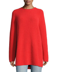 The Row Taby Heavy Cashmere Oversized Sweater Bright Red