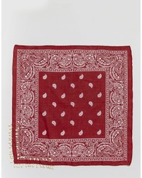 Sacred Hawk Bandana In Red With Charm Detail