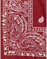 Sacred Hawk Bandana In Red With Charm Detail