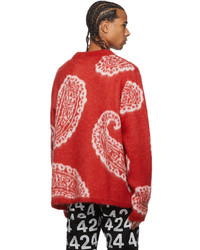 424 Red Paisley Sweater