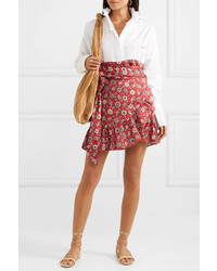 Isabel Marant Etoile Tempster Printed Linen Wrap Mini Skirt