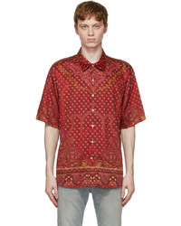 Etro Red Printed Short Sleeve Shirt