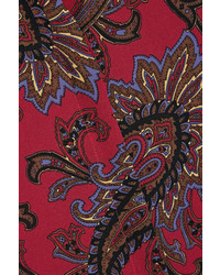 Etro Paisley Print Silk Crepe Shirt Red