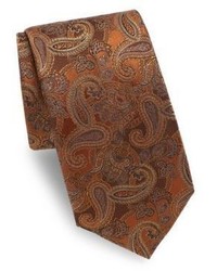 Canali Rust Paisley Silk Tie