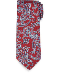 Brioni Textured Paisley Print Silk Tie Red