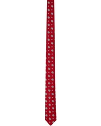 Thom Browne Paisley Faille Necktie Red
