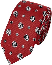 Thom Browne Paisley Faille Necktie Red