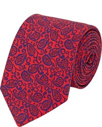 Barneys New York Paisley Print Necktie Red