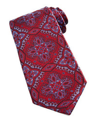 Stefano Ricci Woven Paisley Silk Tie Red
