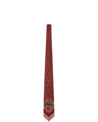 Gucci Red Interlocking G Paisley Tie