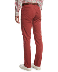 Brioni Five Pocket Twill Pants Red