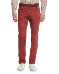Brioni Five Pocket Twill Pants Red