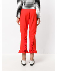 MSGM Frilled Cropped Trousers