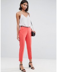 Asos The Slim Tailored Cigarette Pants With Belt