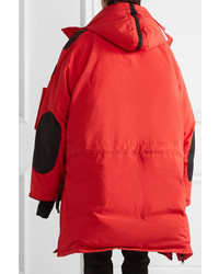 Vetements Canada Goose Oversized Hooded Fleece Trimmed Shell Down Parka Red