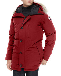 Canada Goose Chateau Fur Trimmed Parka Jacket Red
