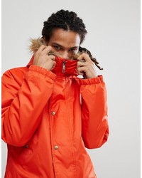 Analog Frazier Ski Parka Jacket Insulated Hooded Detachable Faux In Red