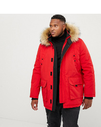 New Look Plus Parka Jacket In Red