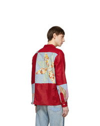Bode Red And Off White Patchwork Havana Shirt