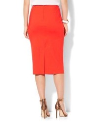 New York & Co. 7th Avenue Design Studio Seamed Pencil Skirt Runway Fit Red