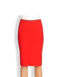 Alexander McQueen High Waisted Pencil Skirt Dark Red