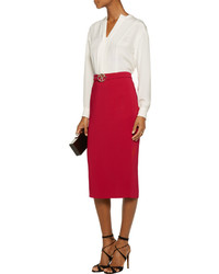 Just Cavalli Belted Stretch Crepe Pencil Skirt