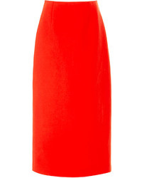 Rosie Assoulin Cherry Double Faced Cotton Pencil Skirt