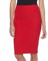Double Click Textured Pencil Skirt