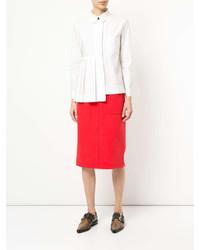 Thom Browne High Waist Cuban Pocket Skirt In Salt Shrink Cotton