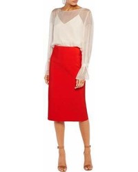 Dion Lee Layered Stretch Crepe Pencil Skirt