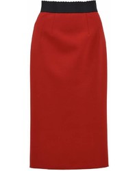 Alberta Ferretti Midi Red Skirt
