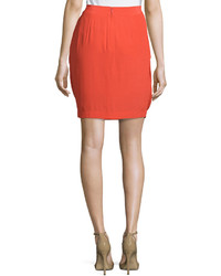 See by Chloe Pleated Pencil Skirt Red