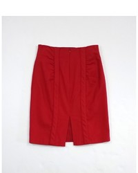 Nanette Lepore Red Cotton Pencil Skirt
