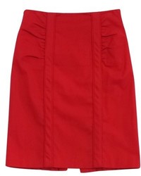 Nanette Lepore Red Cotton Pencil Skirt
