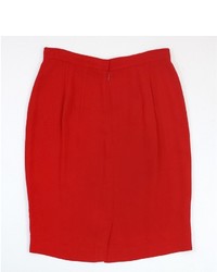 Donna Karan Red Pencil Skirt