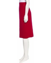 Saint Laurent Yves Wool Pencil Skirt