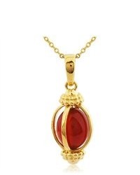 Joolwe 18k Gold Over Sterling Silver And Red Agate Spindletop Pendant