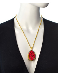 Meghna Designs Red Carved Pendant Necklace