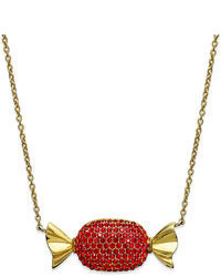 Sis By Simone I Smith 18k Gold Over Sterling Silver Necklace Red Crystal Candy Pendant