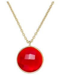 Studio Silver 18k Gold Over Sterling Silver Necklace Red Onyx Round Pendant