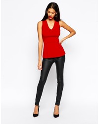 Asos Collection Structured Top With Peplum Detail