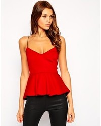 Lipsy Michelle Keegan Loves Cami Top With Peplum Detail