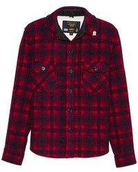 Gerald Stewart By Fidelity Red Plaid Cpo Overshirt