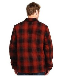 The North Face North Country 550 Fill Red Black Plaid Goose Down Jacket Coat