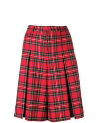 Red Plaid Bermuda Shorts