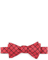 Ted Baker Plaid Silk Bow Tie Red