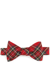 Ted Baker Traditional Grid Plaid Pattern Bow Tie Redgreen