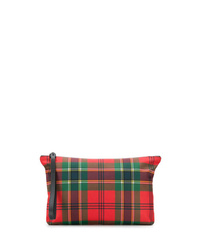 Red Plaid Canvas Zip Pouch